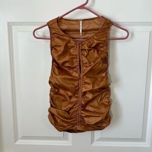 Free People Ride Along Ruched Crop Tank size M